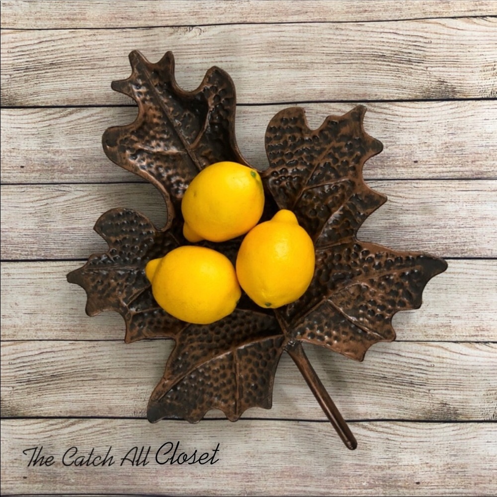Large Metal Leaf Bowl